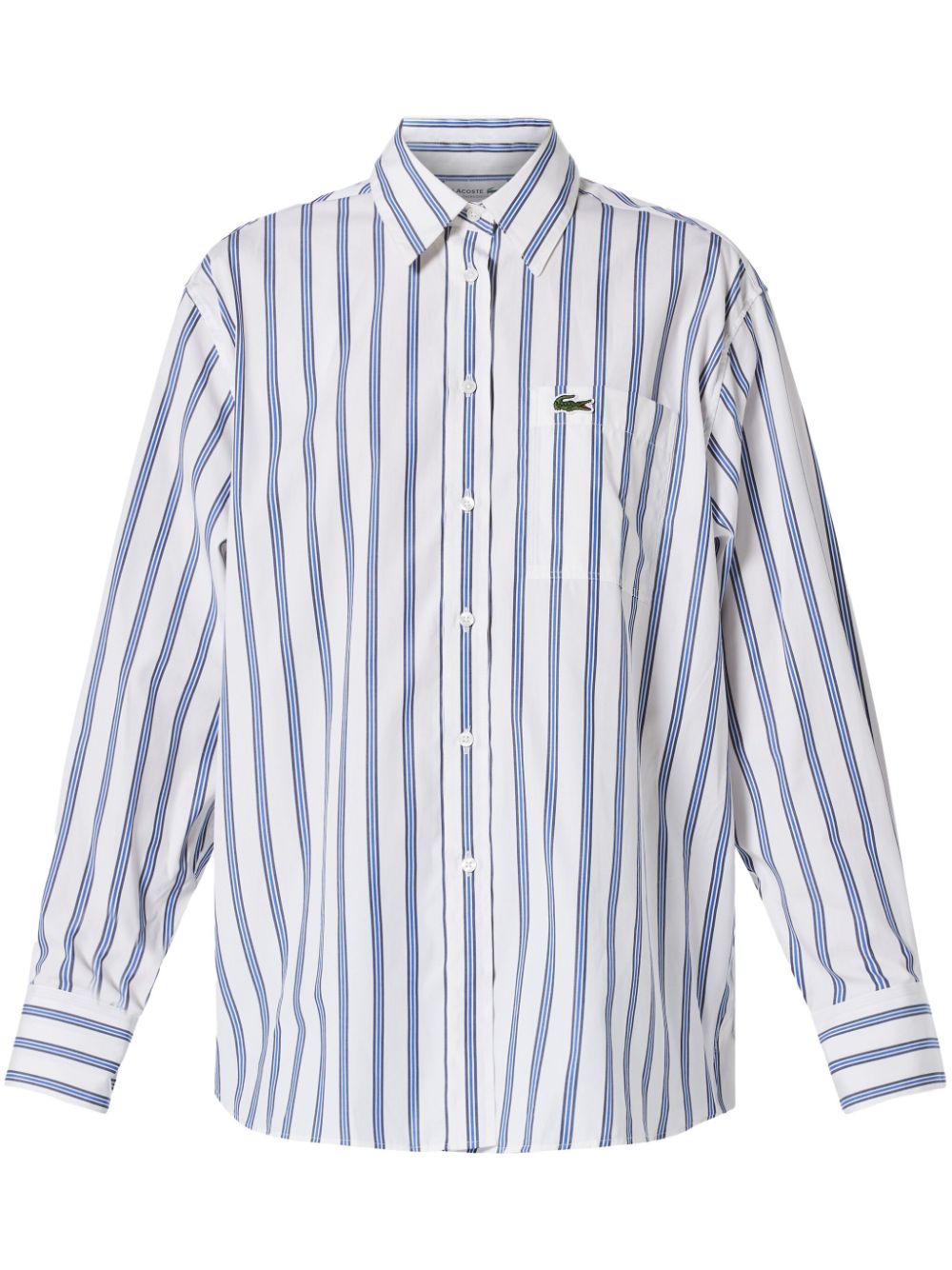 Logo-appliqué cotton shirt - White