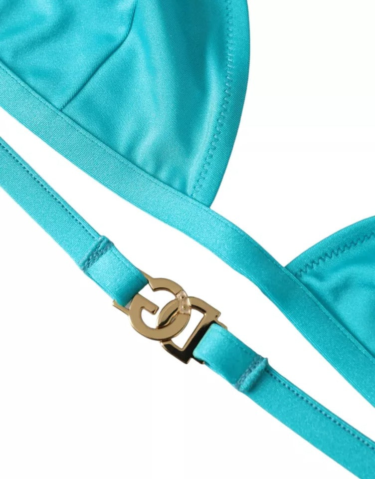 DG Logo Halter Bikini Top — Turquoise