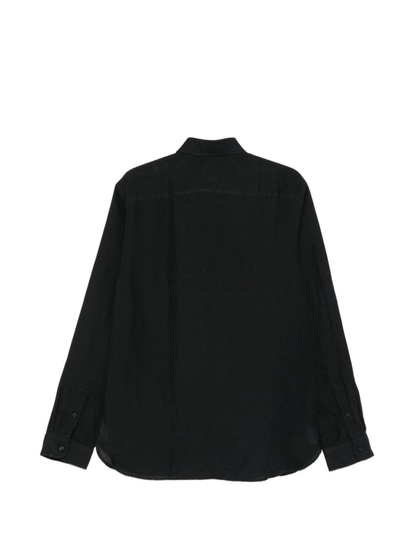Black Cotton Regular Fit Shirt