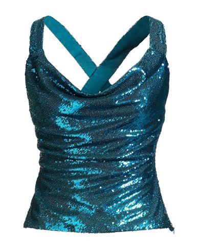 Woman Top Azure Size 10 Polyester