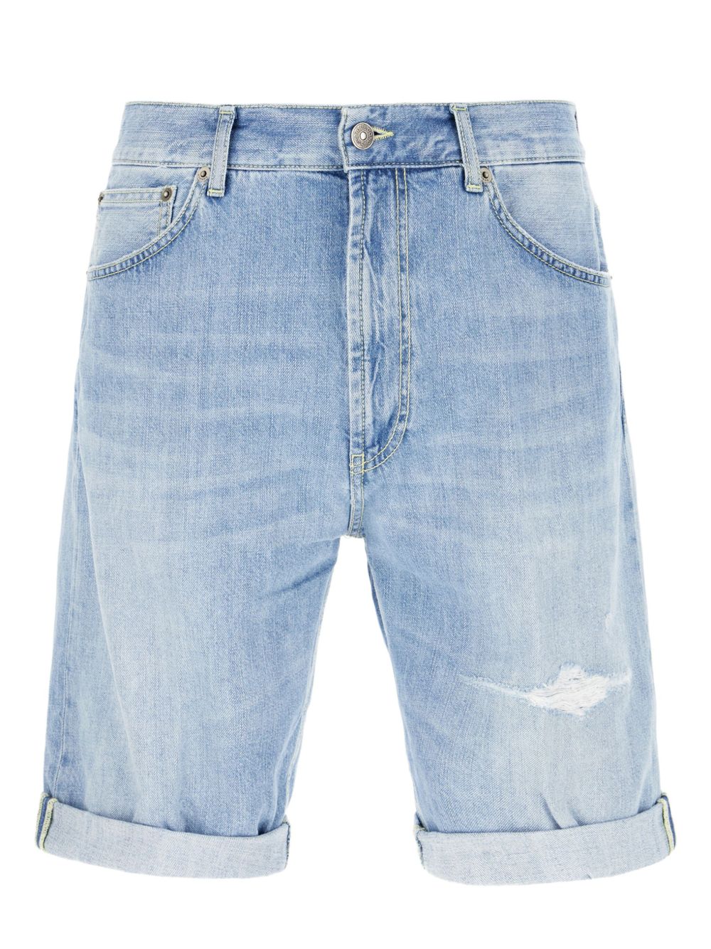 Rolled cuffs denim shorts - Blue