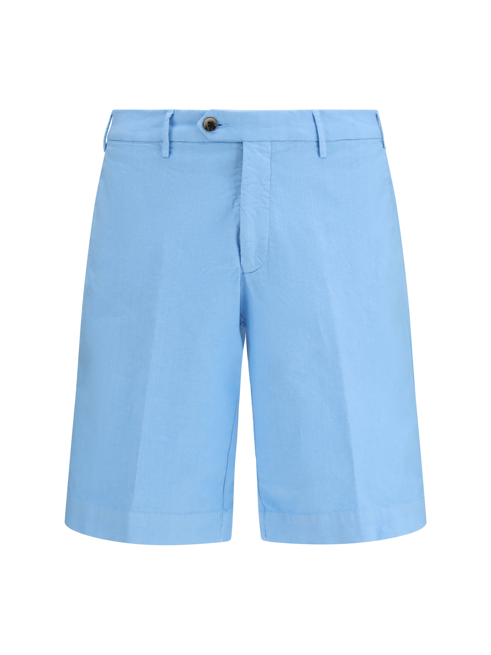 Extended Flap Bermuda Shorts — Blue