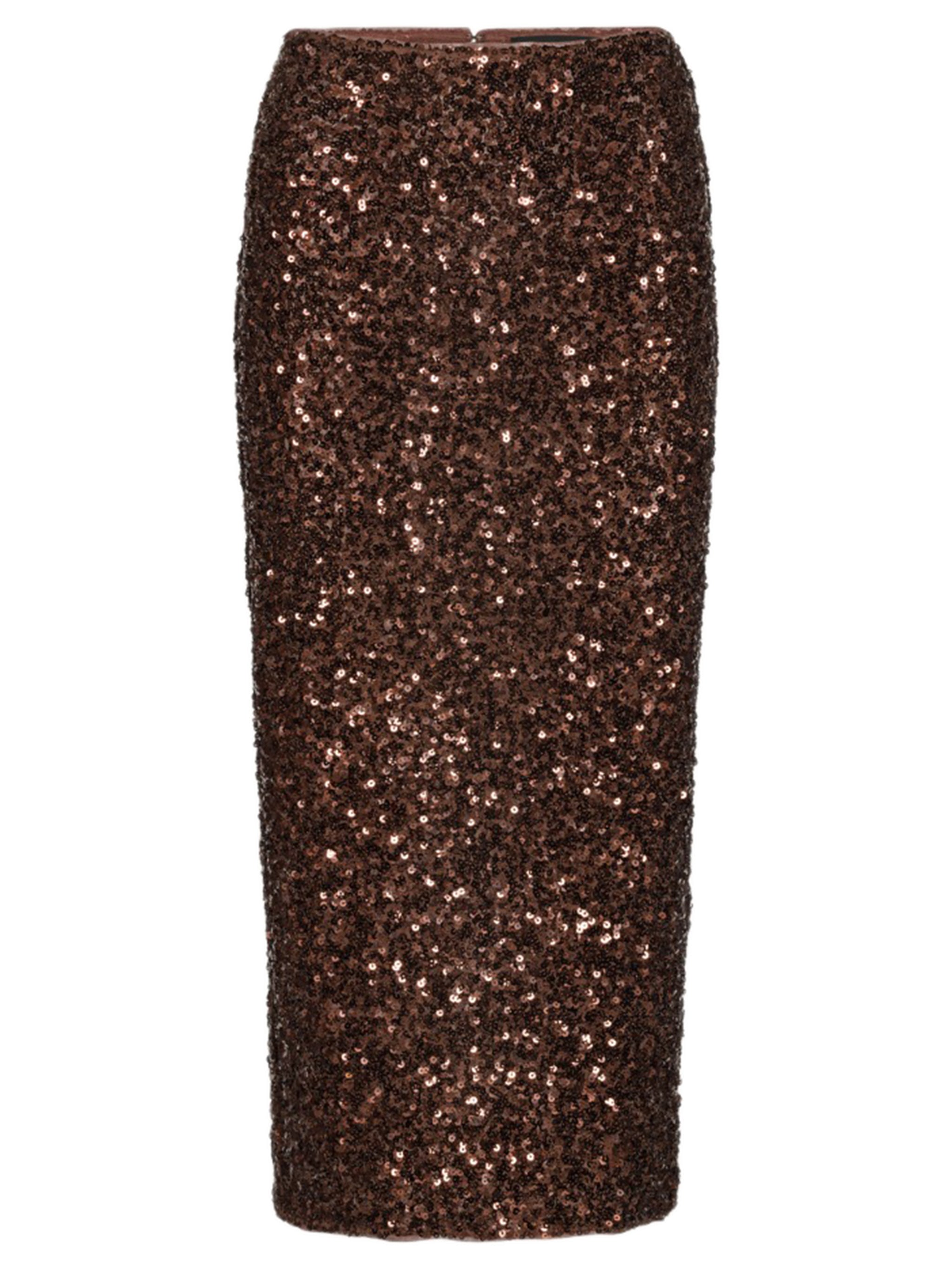 Sequined Pencil Skirt Midi Lined with Back Zip Closure (Size 34)