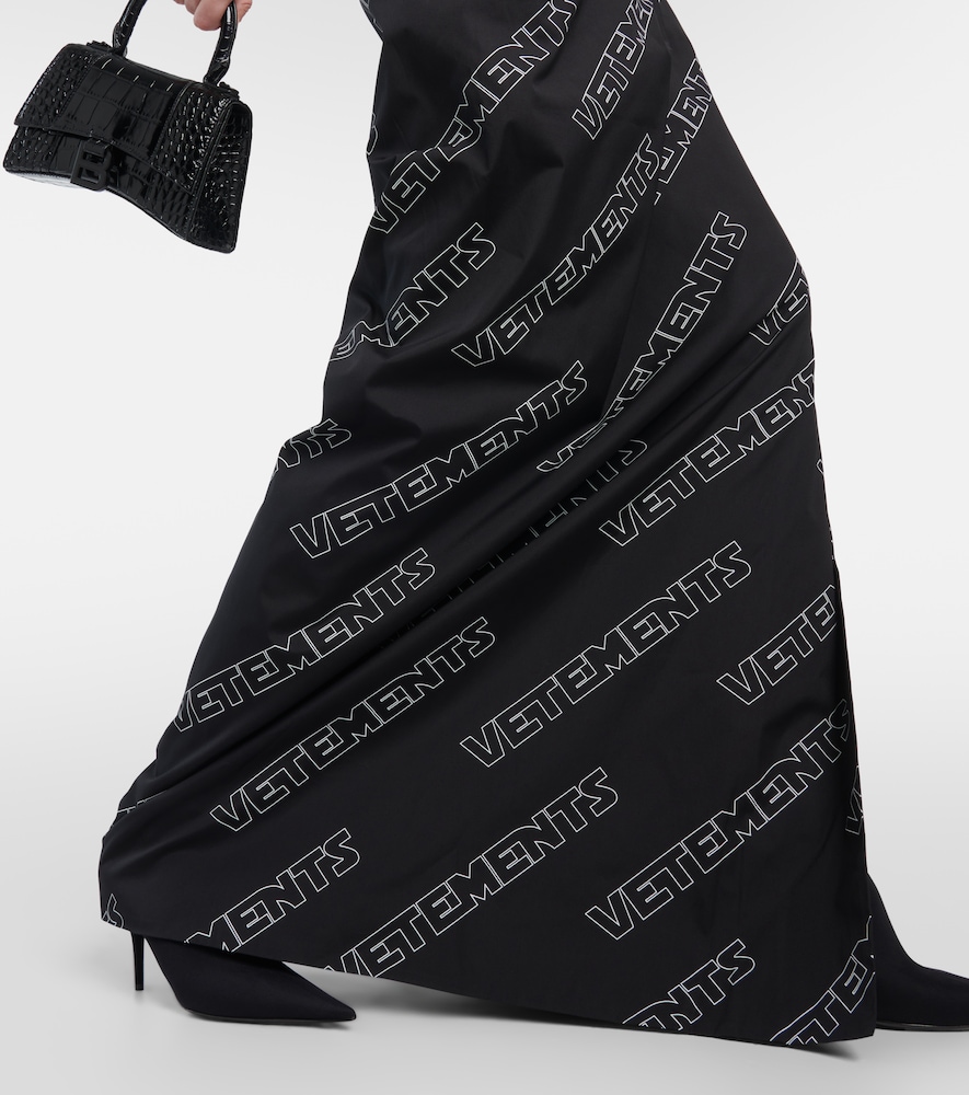 Logo cotton wrap skirt