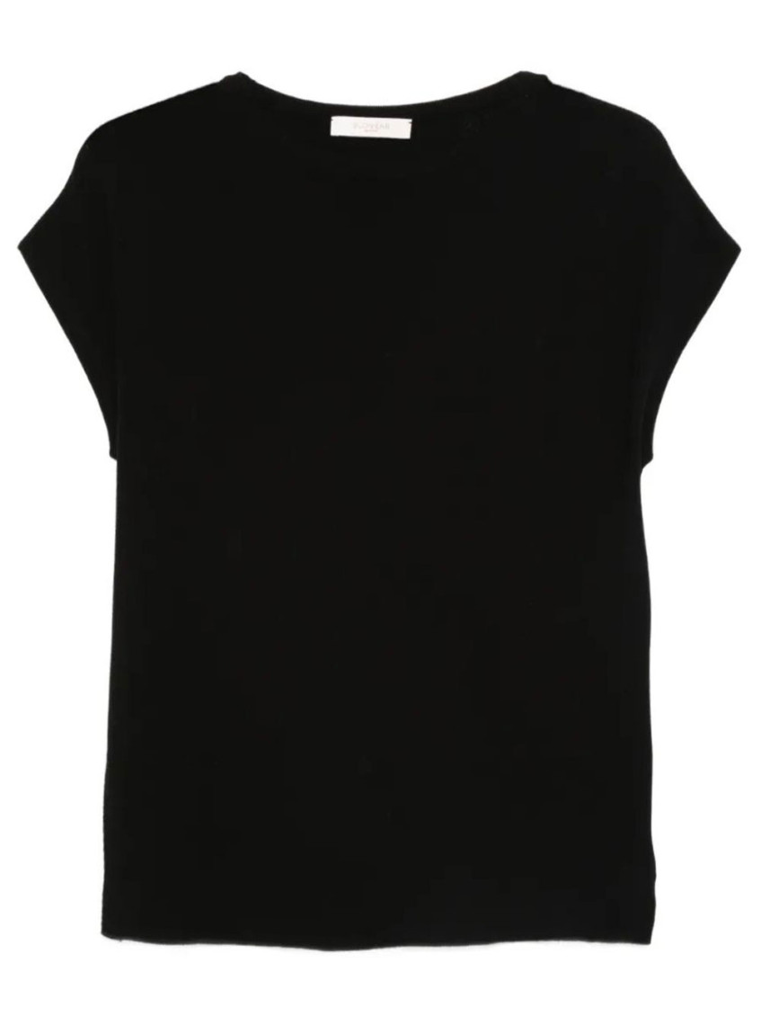 Black Round Neck Top