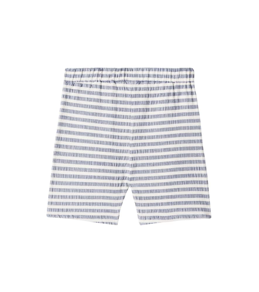 Striped cotton-blend shorts
