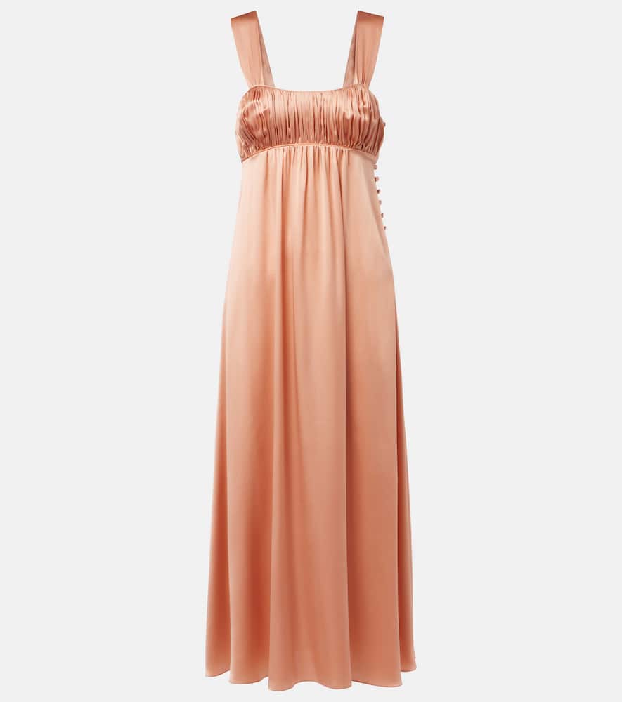 Chloé Ruched silk satin maxi dress