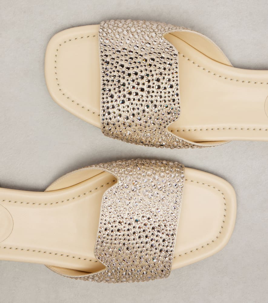 Dina embellished satin slides