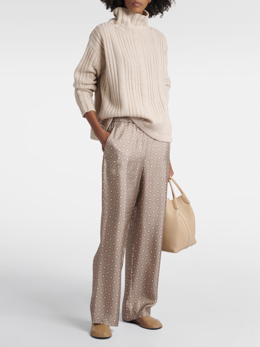 Beige Vitalba Polo-neck Jumper