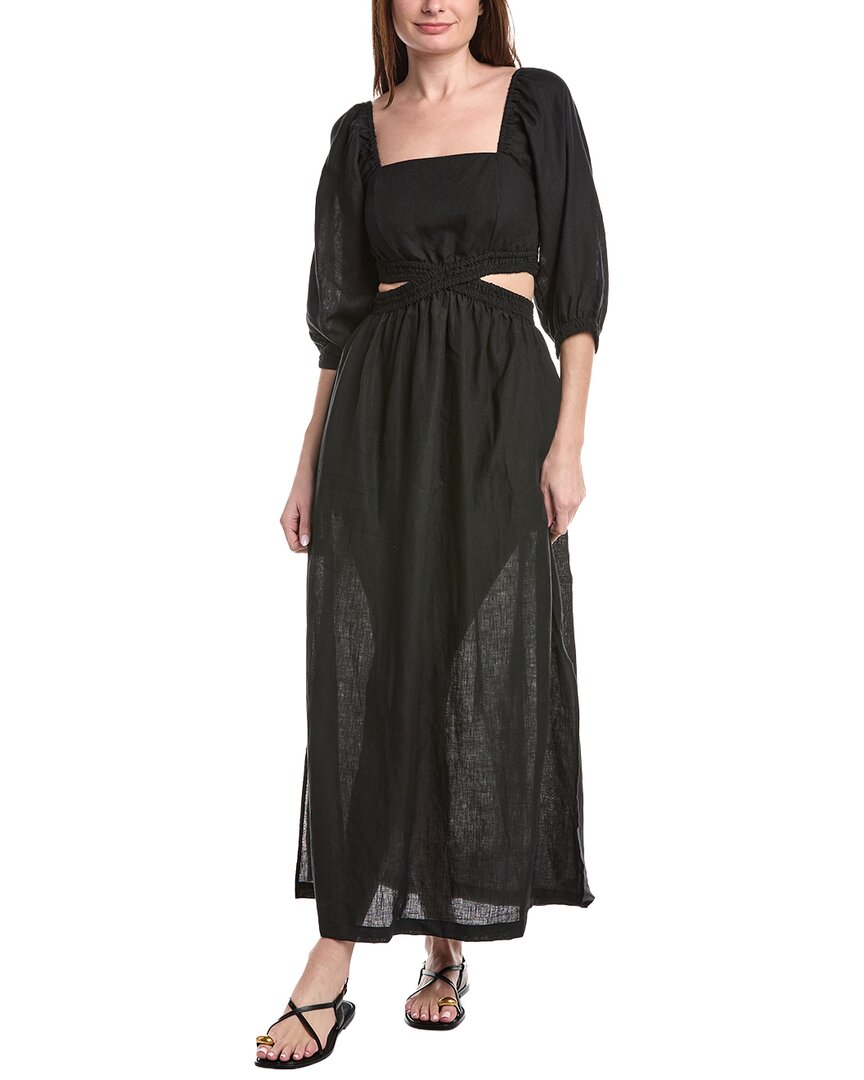Cierra Cut Out Linen Maxi Dress