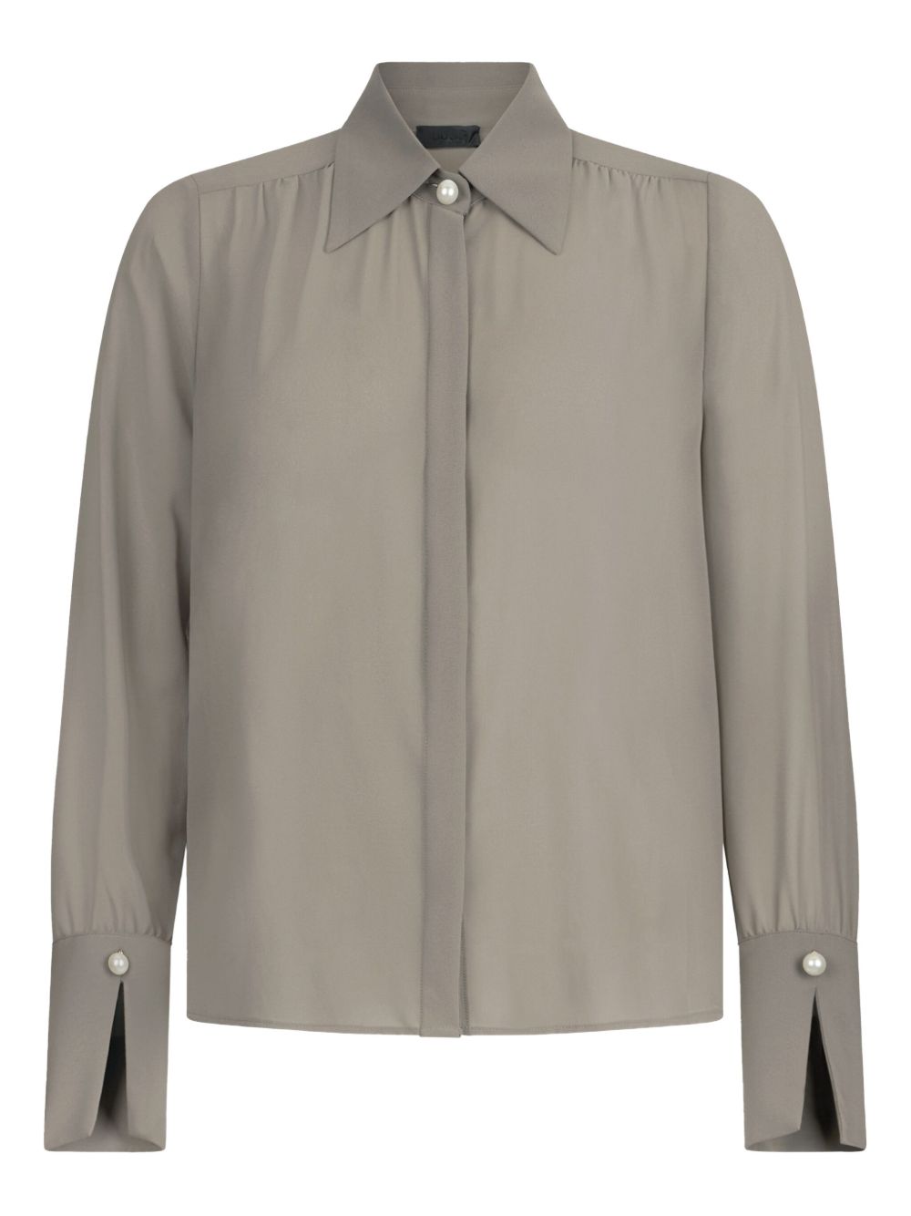 Beaded-collar shirt - Green