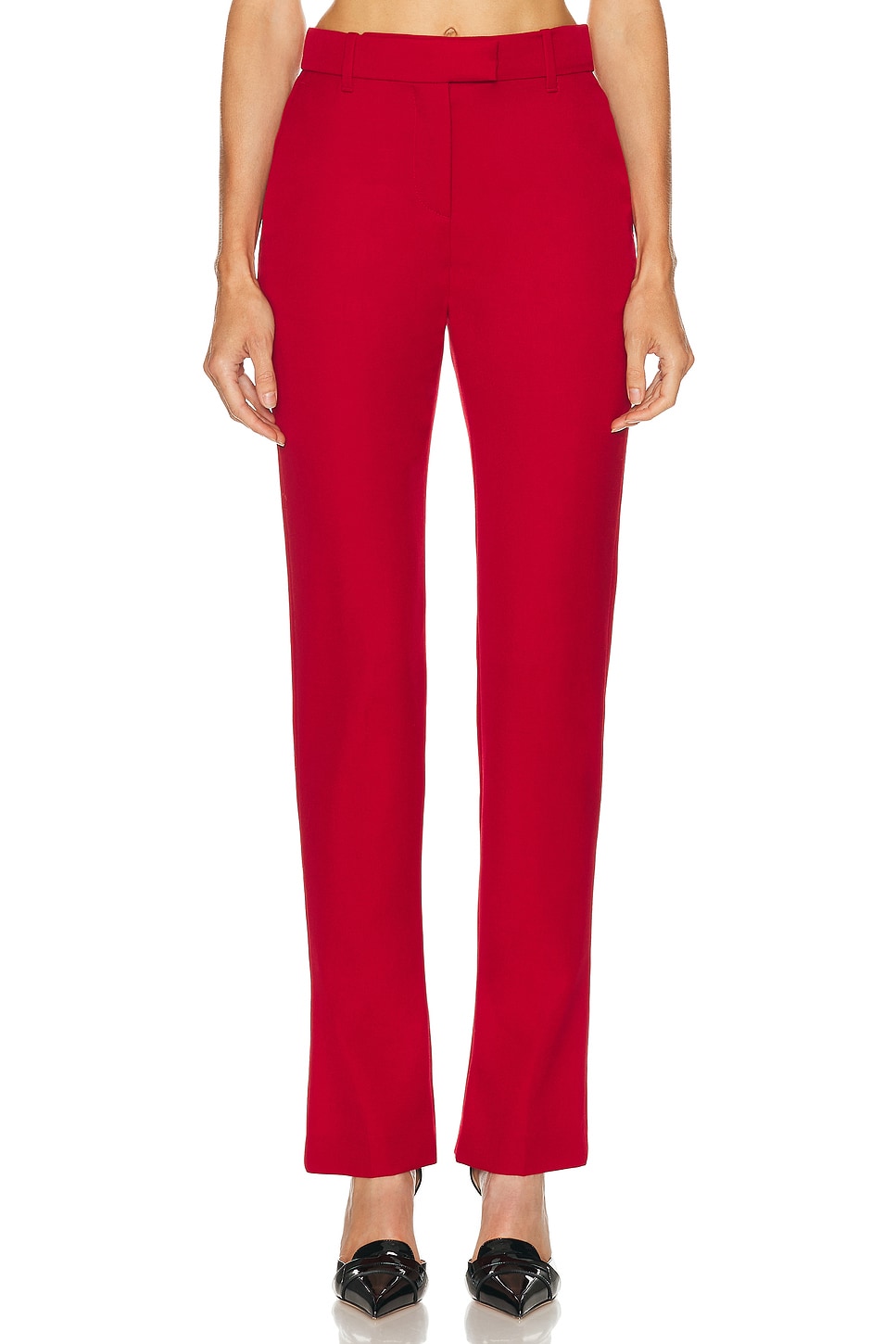 McQueen Straight Trouser in Red