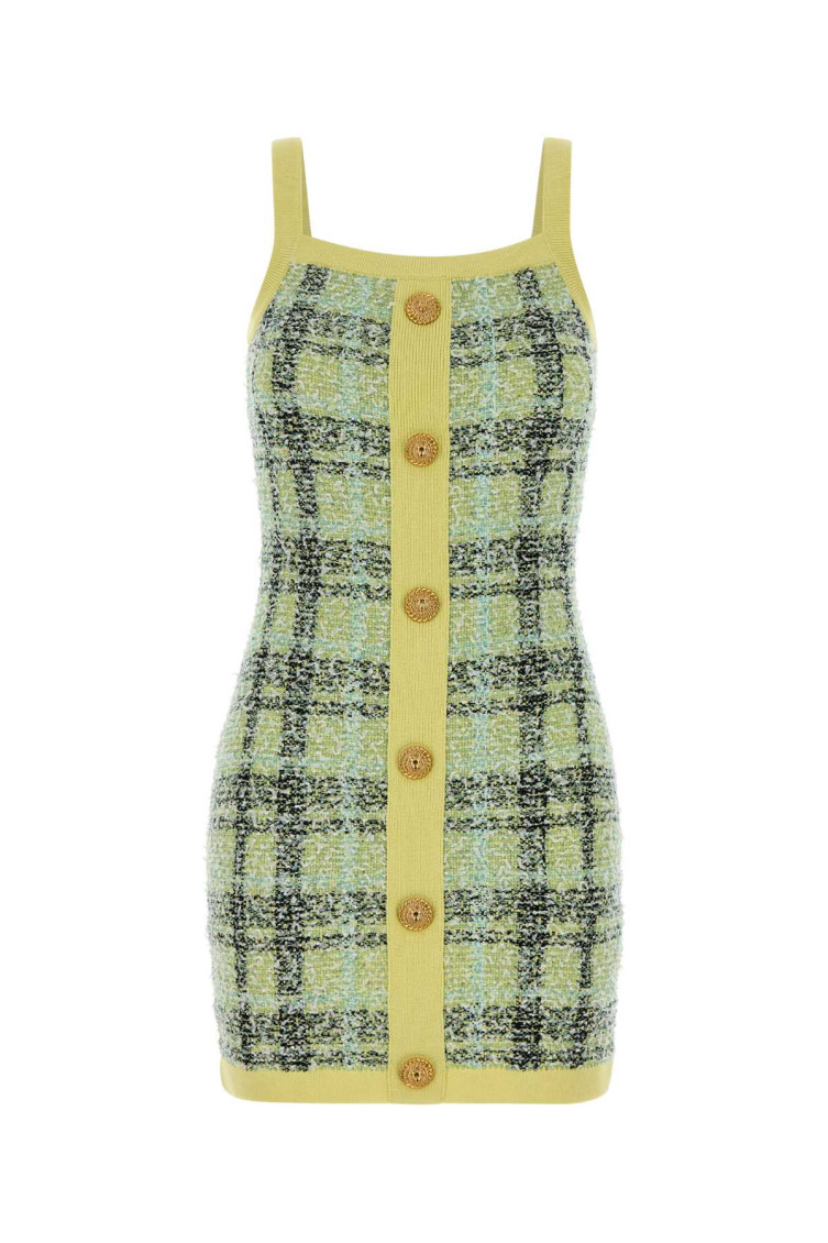 Embroidered Tweed Dress