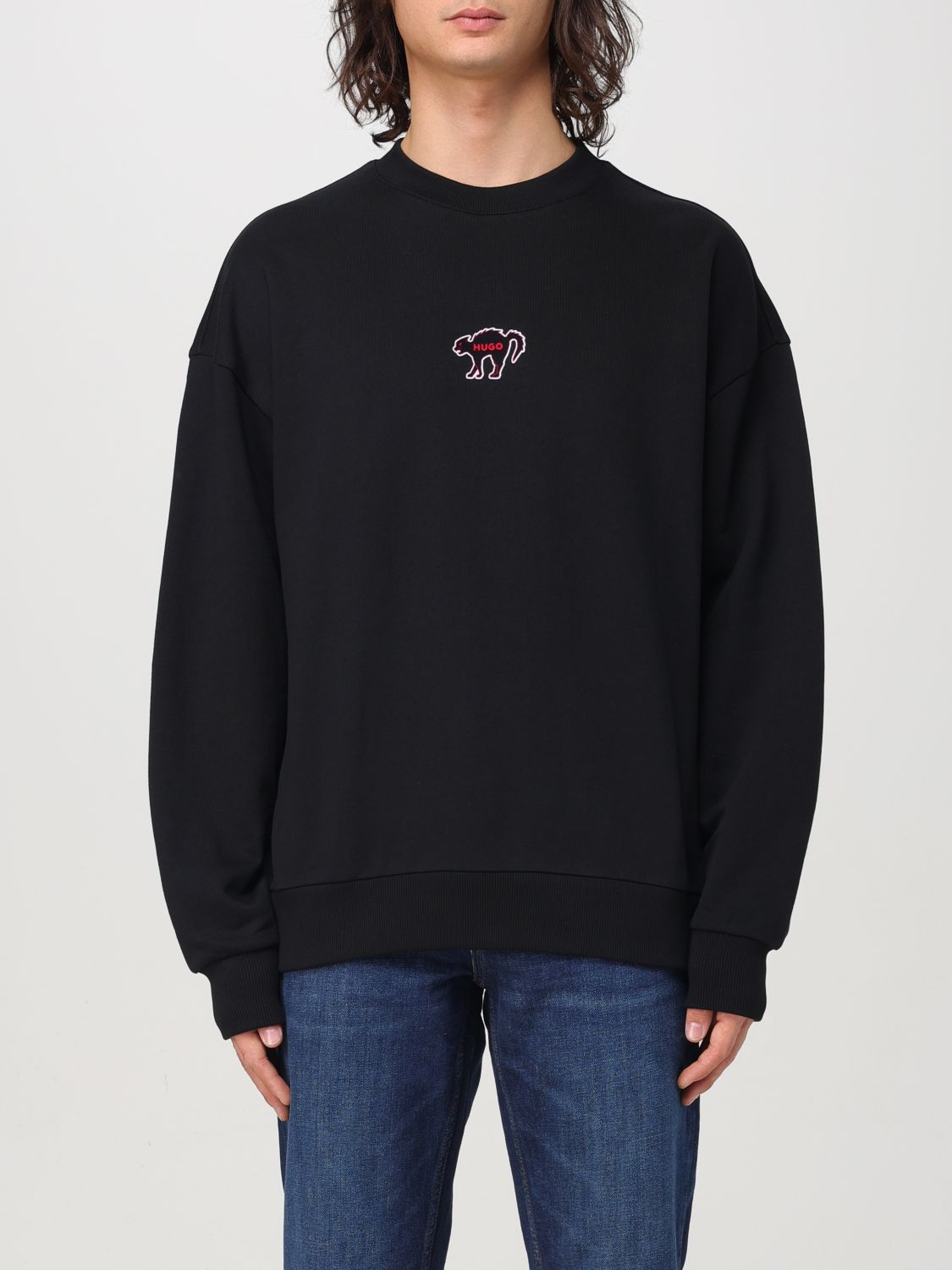Logo-print cotton sweatshirt - Black