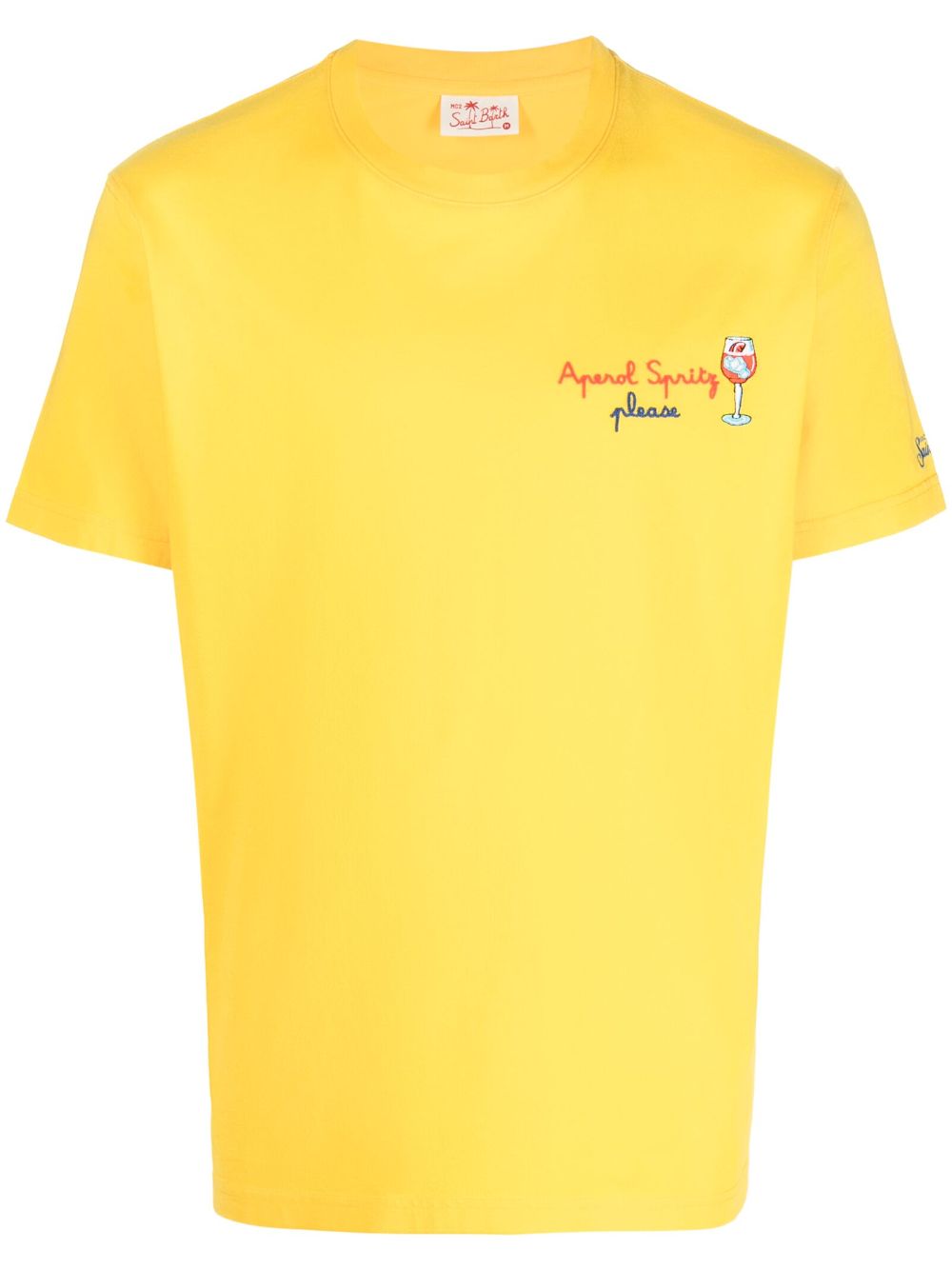 Embroidered-motif cotton T-shirt - Blue