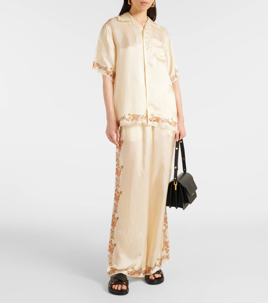 Printed satin shirt