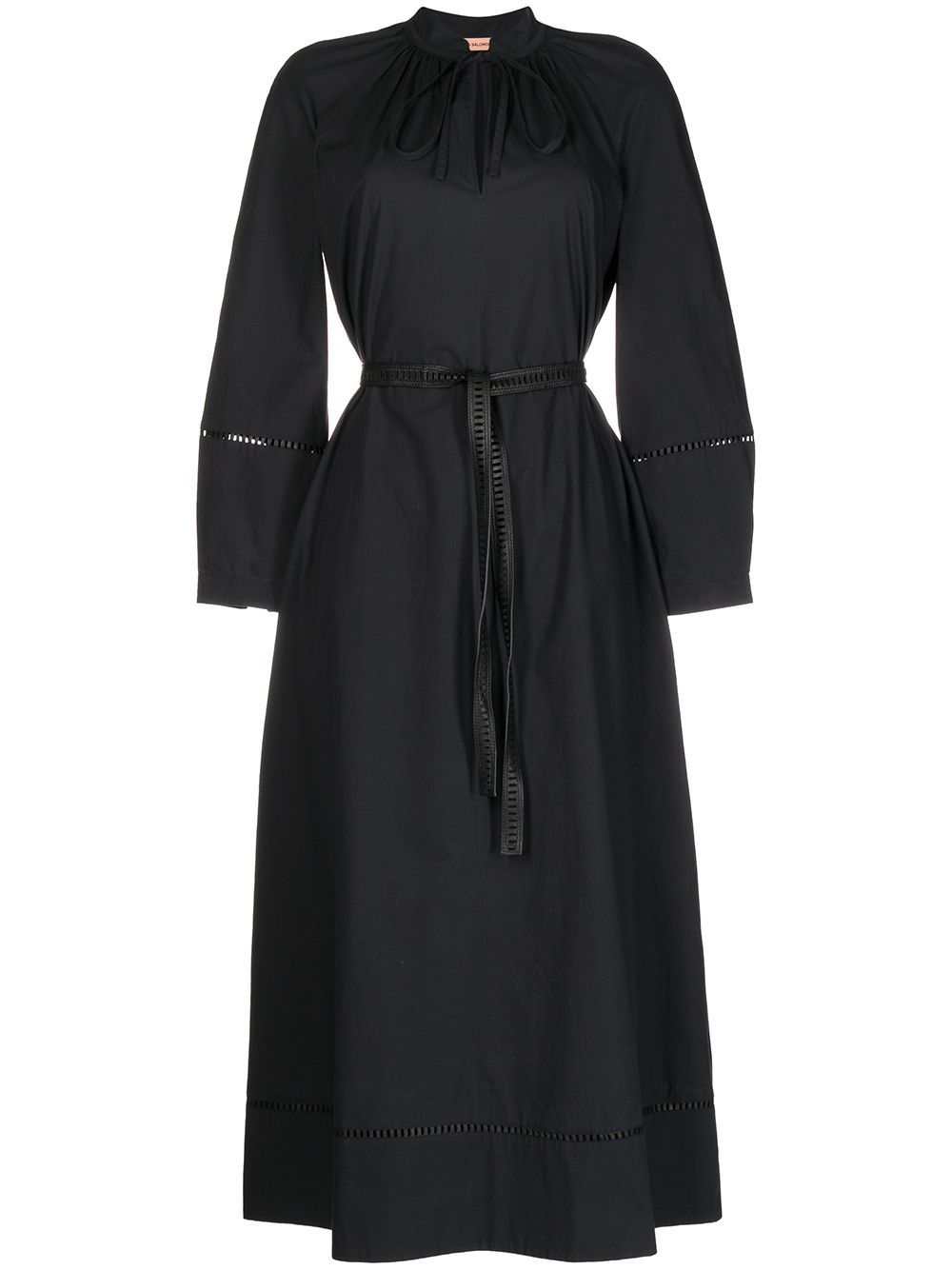 Belted midi shirt dress - Black