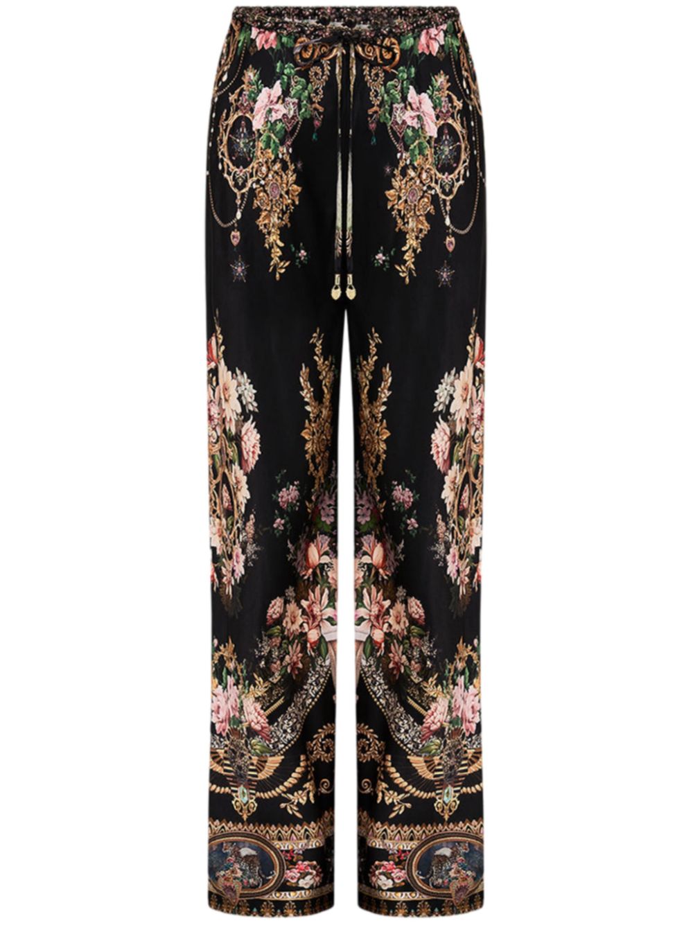 Graphic-print trousers - Black