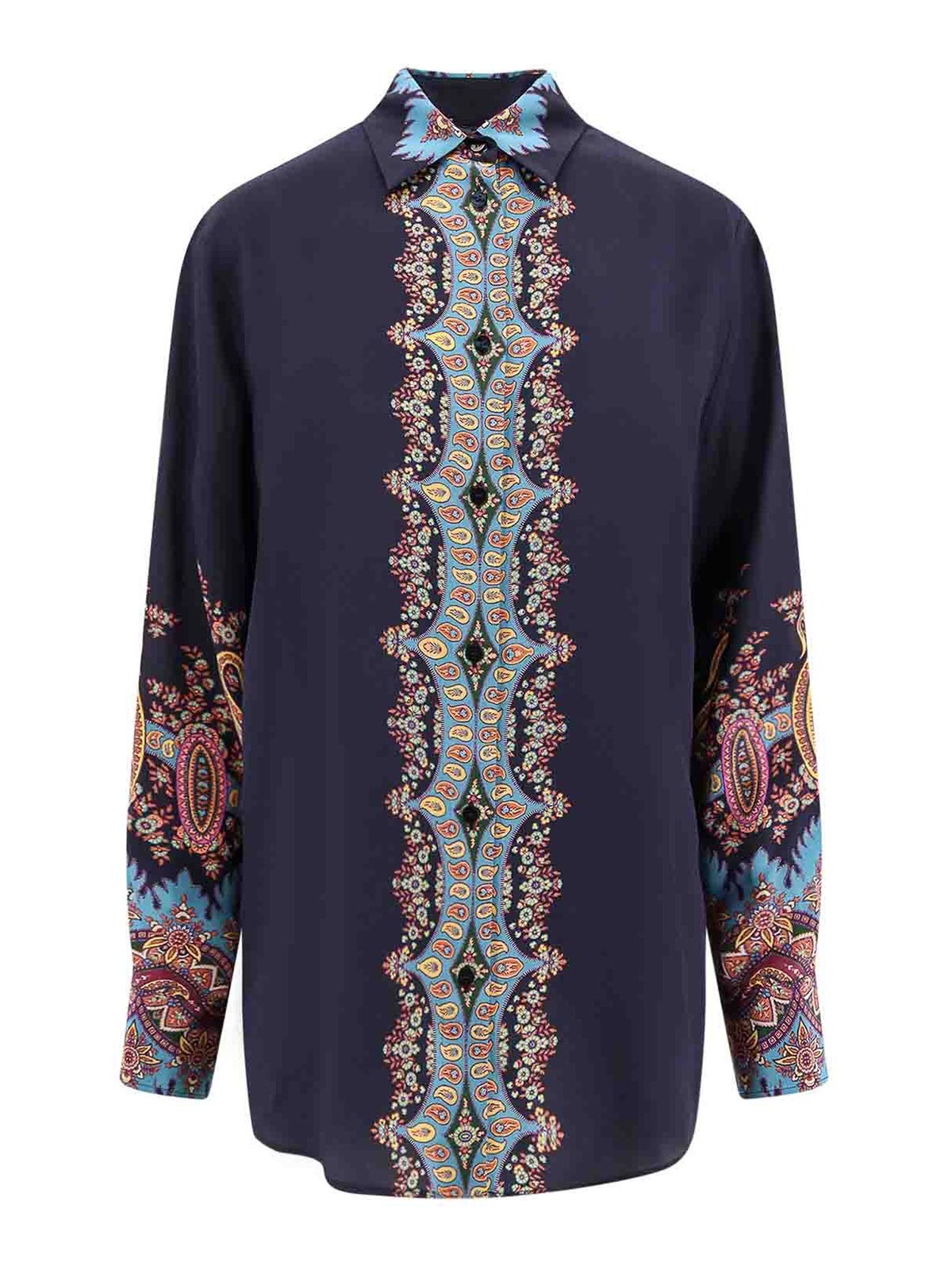 Silk shirt with floral print