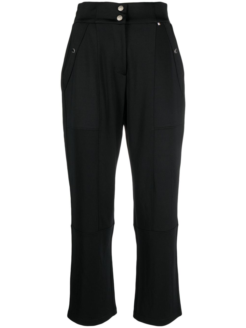 High-waisted cropped trousers - Black