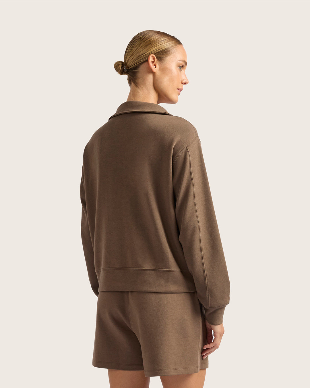 Women's Quarter Zip Sweater - Oyster
