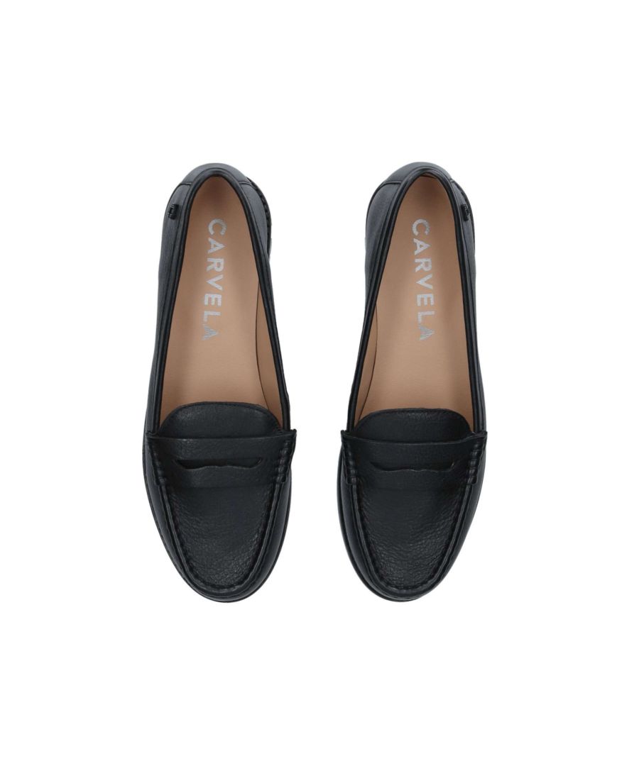 Carvela Womens Leather Crackle Loafers - Black Leather archived