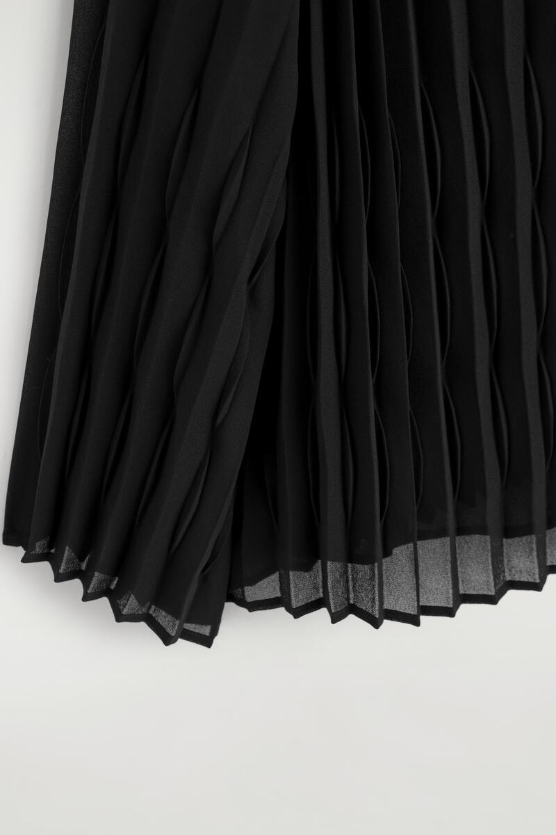 Tie-Front Pleated Georgette Blouse