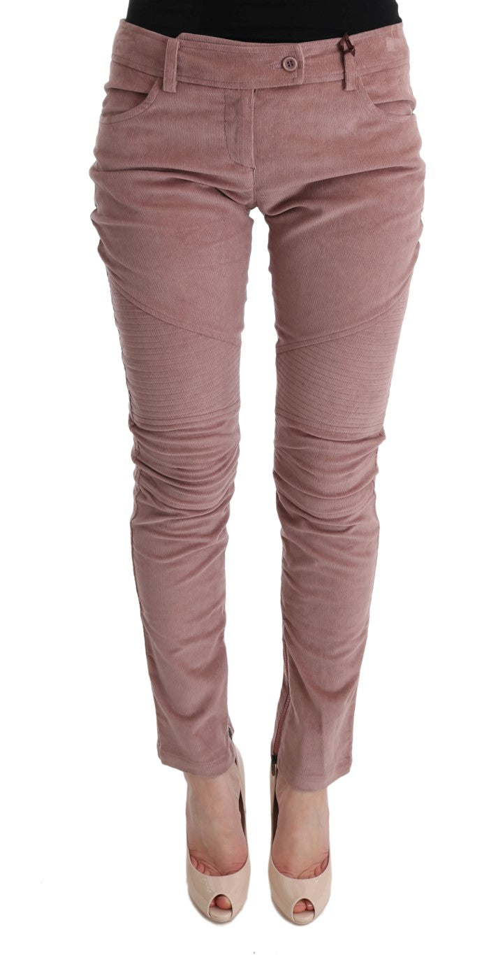 Viscose Blend Trousers — Pink