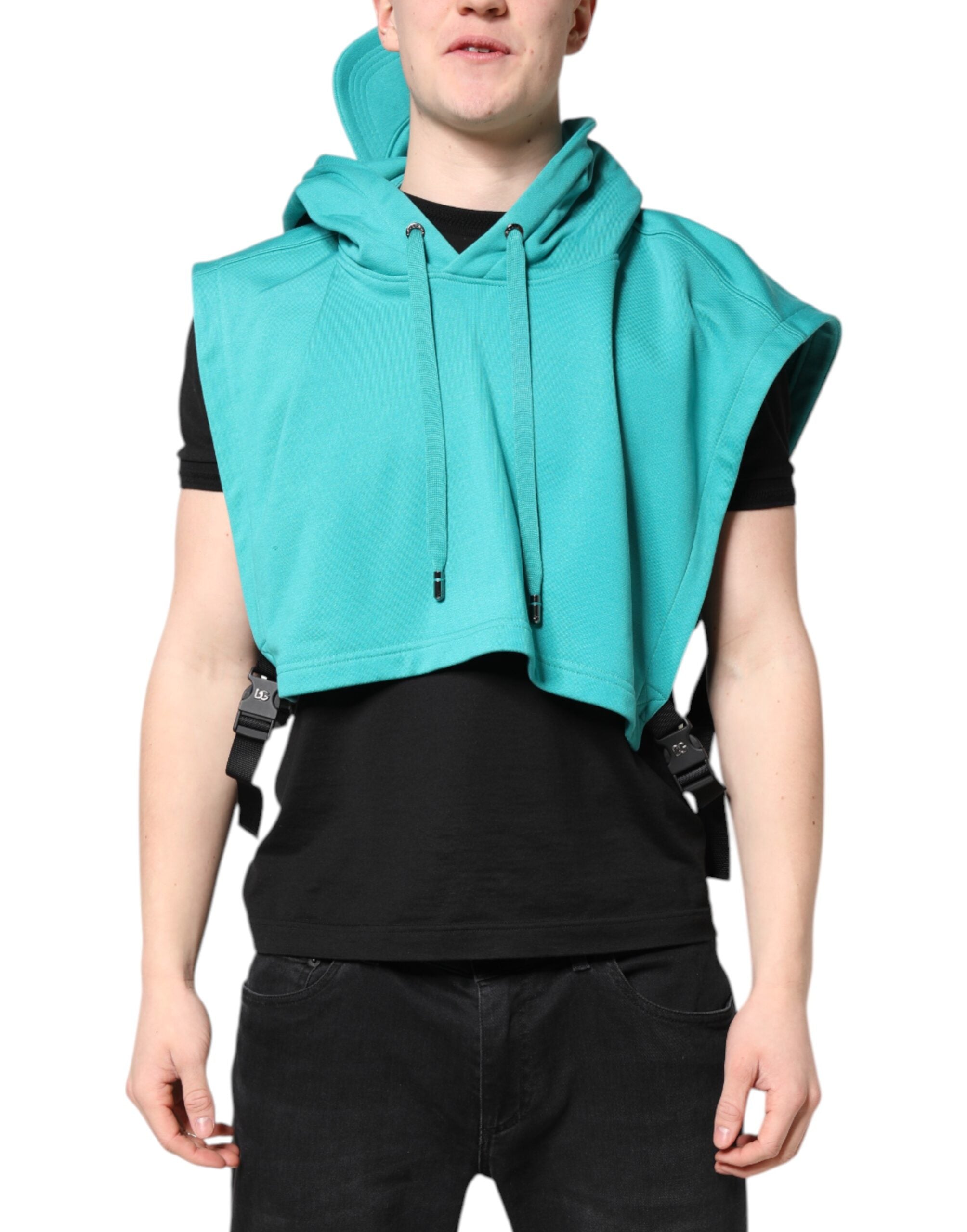 Hooded Cotton Vest — Green