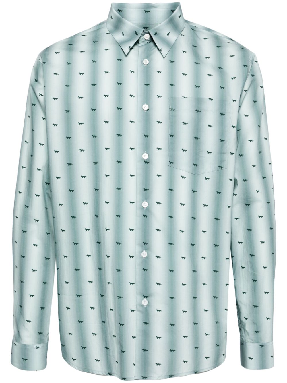 Logo-print cotton shirt - Green