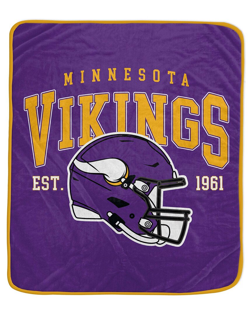 Minnesota Vikings Nfl Team Vintage Helmet Fleece Throw