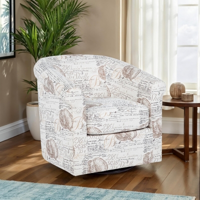 Linon Kaye Swivel Accent Chair, Cream