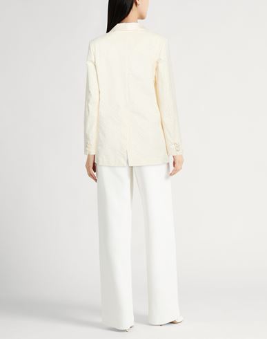 Crème Woman Blazer Ivory Size 8 Cotton, Viscose, Elastane