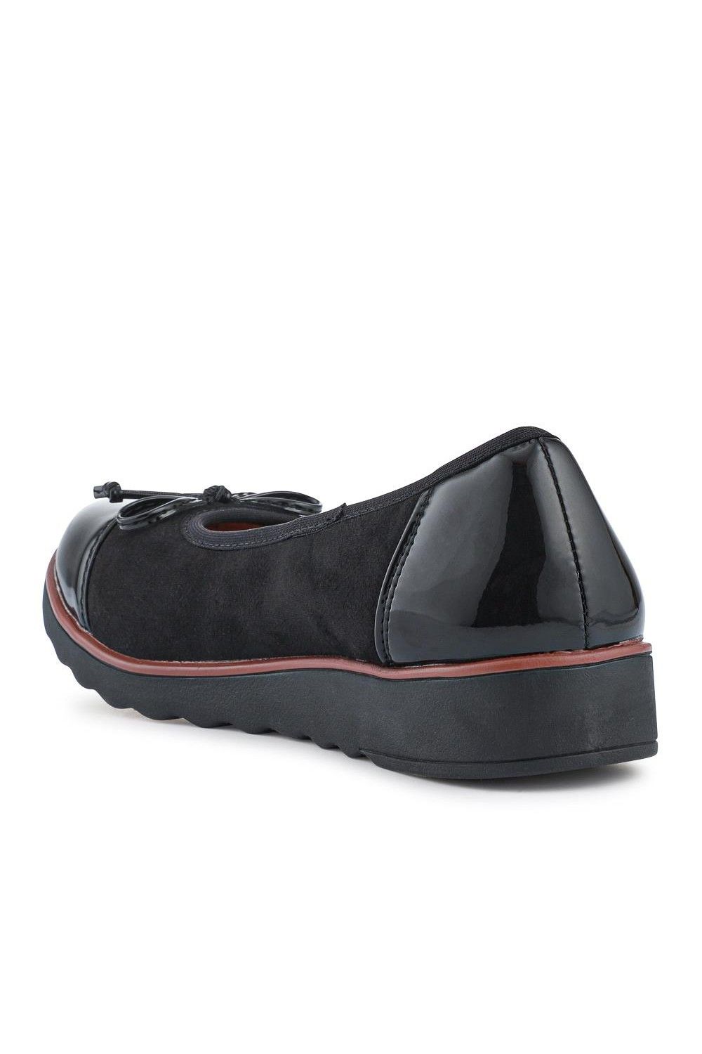 Pavers Women's Lightweight Ballet Pumps Flat in Jet Black