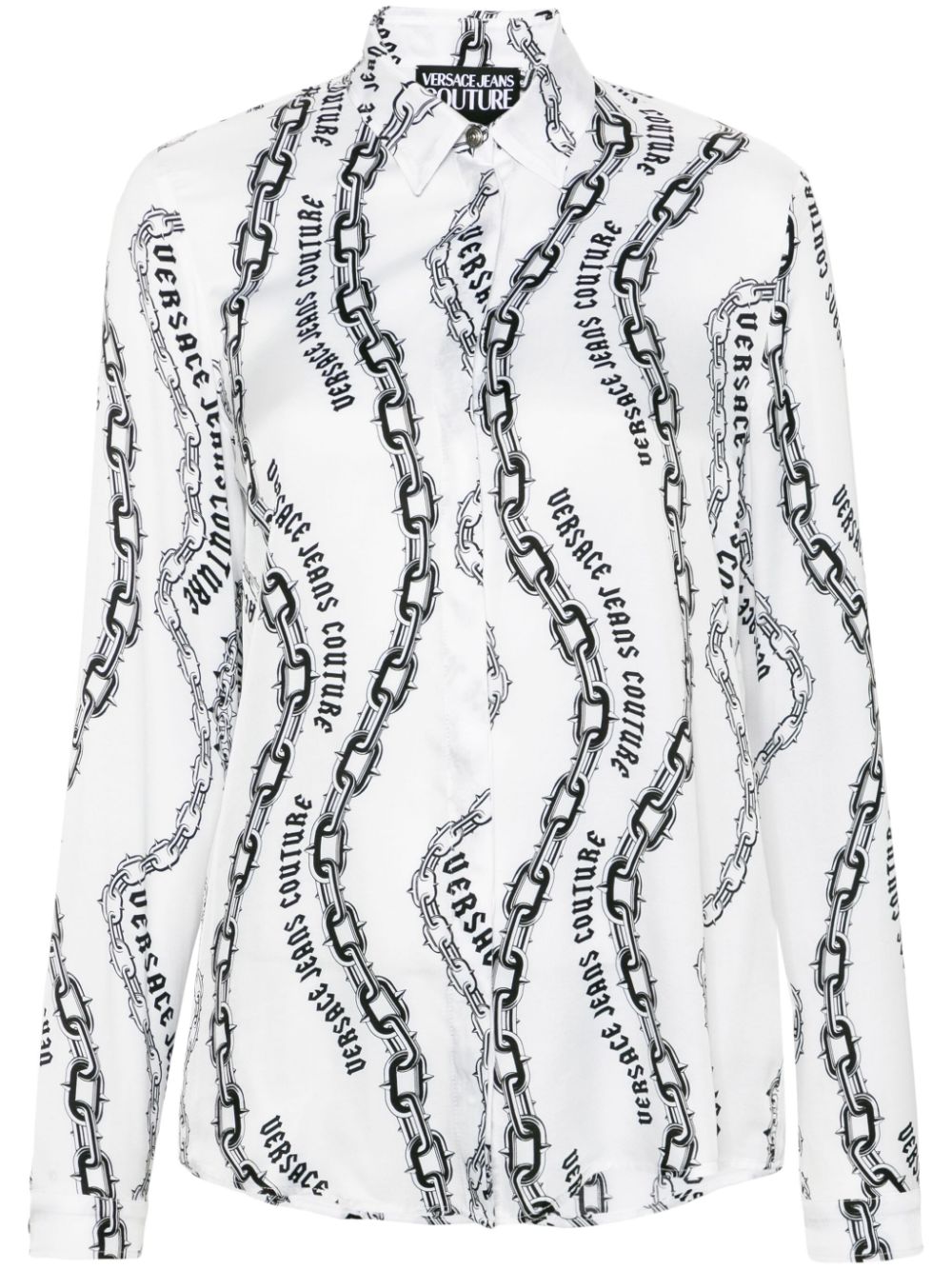 Chain-link print shirt - White