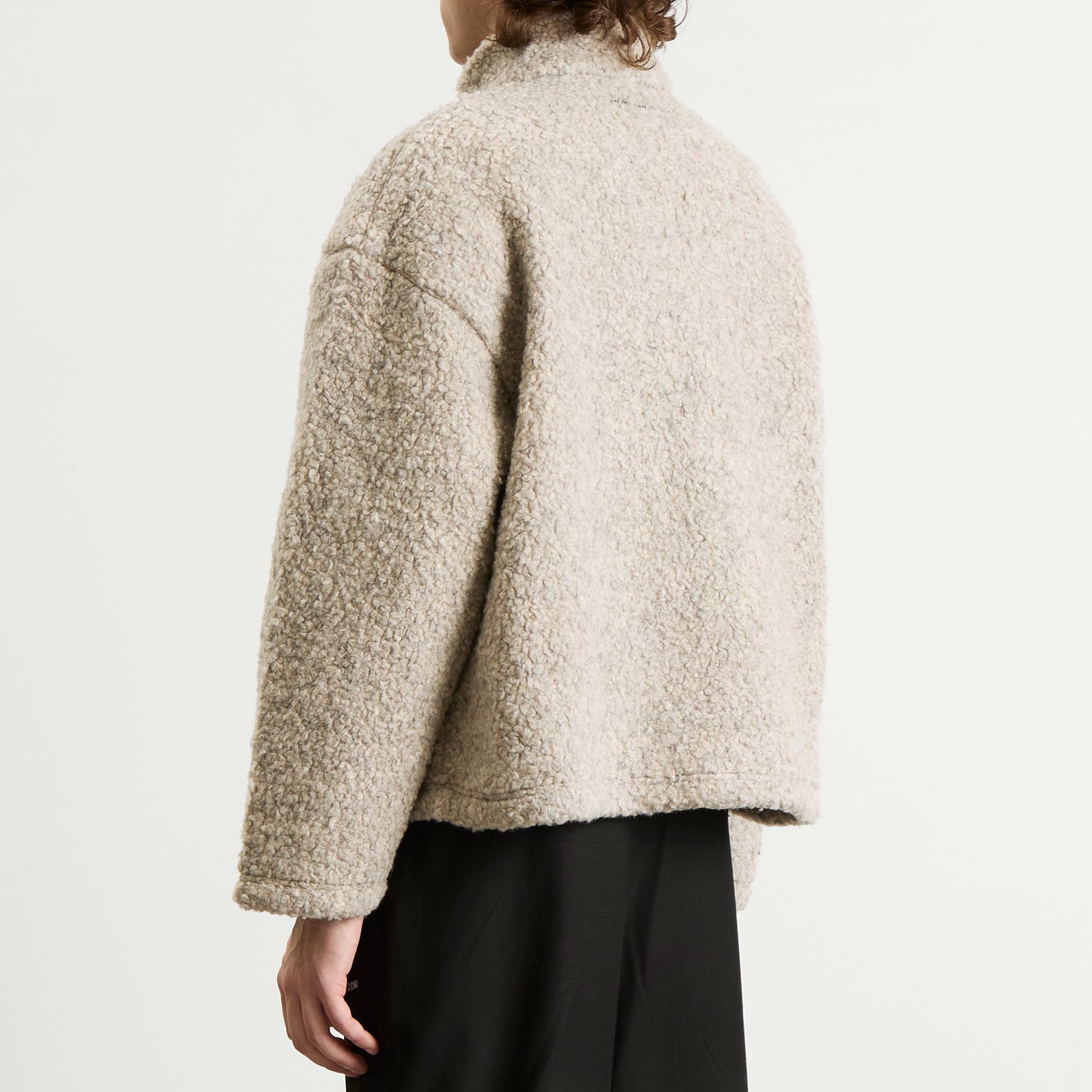 Men's Wool Fleece Track Jacket Oatmeal
