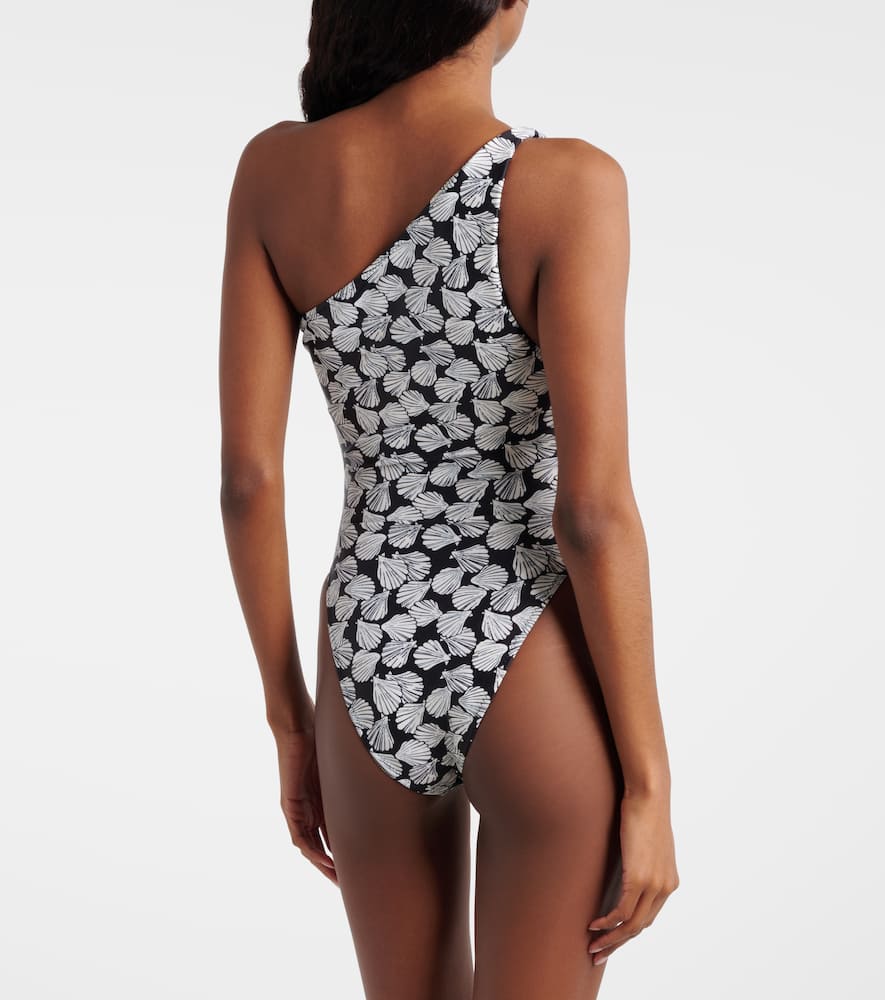 Printed one-shoulder swimsuit