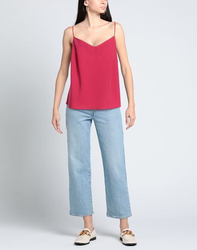 Woman Top Fuchsia Size 16 Polyester, Elastane