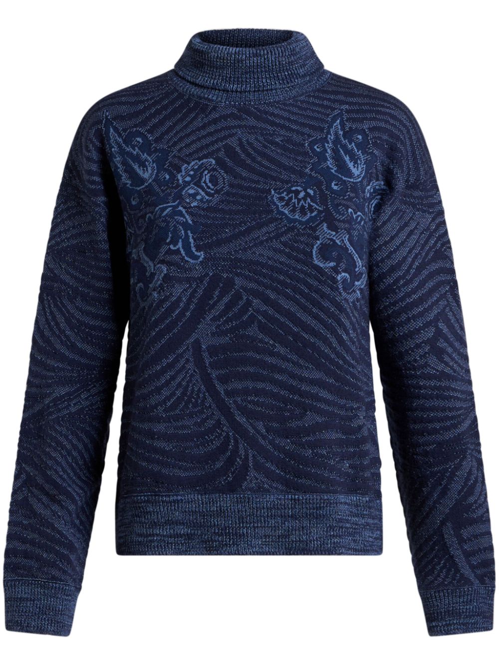 Jacquard turtleneck sweater - Blue