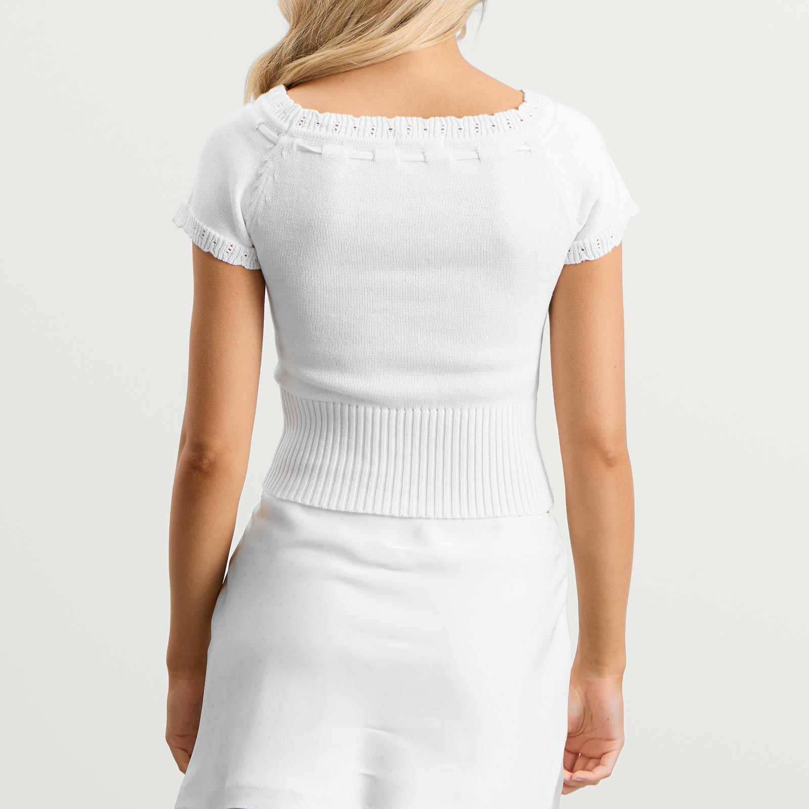 Women's Lace Knit Top in White