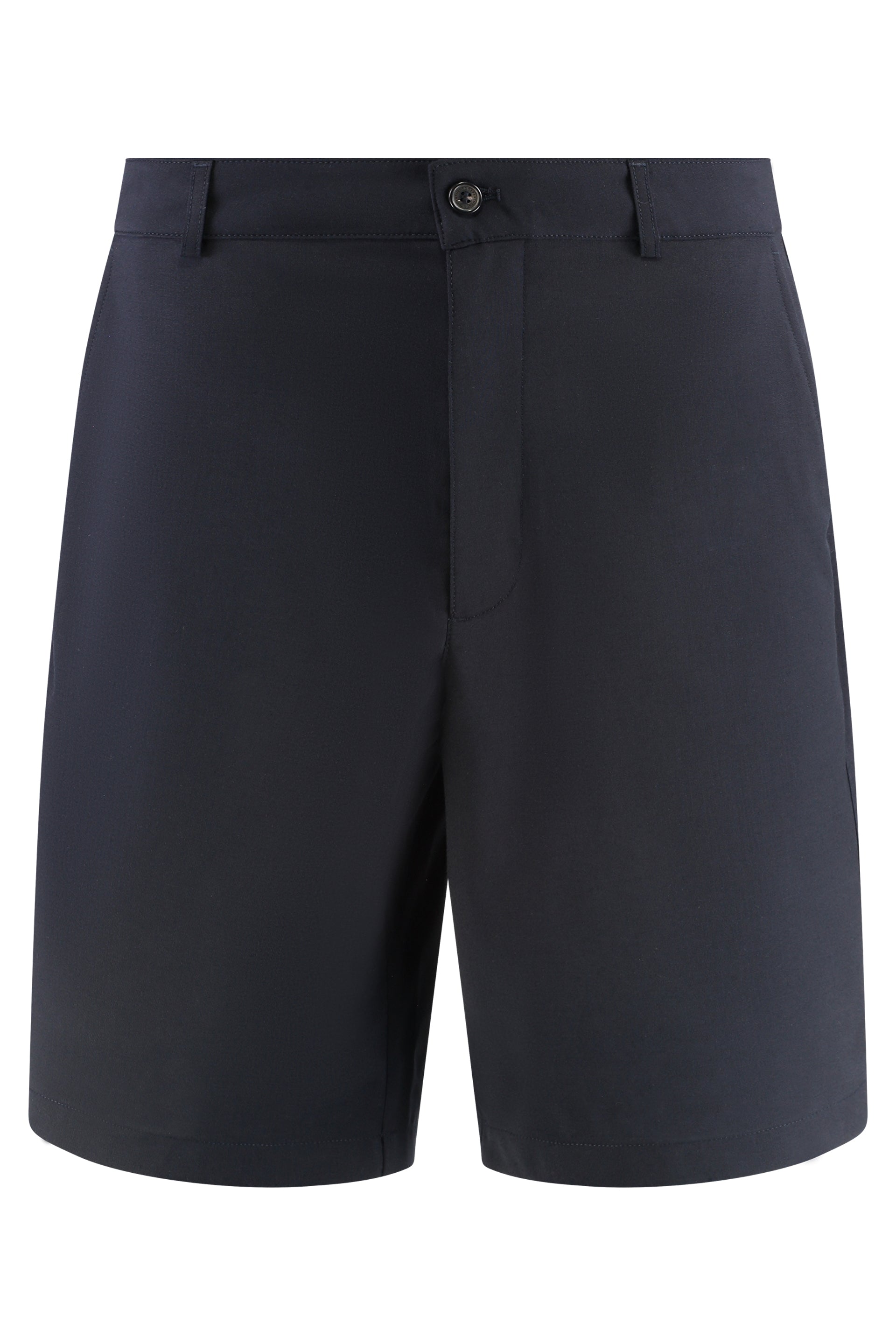 Techno Fabric Wool Bermuda Shorts — Navy