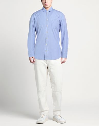 Man Shirt Light blue Size 16 Cotton
