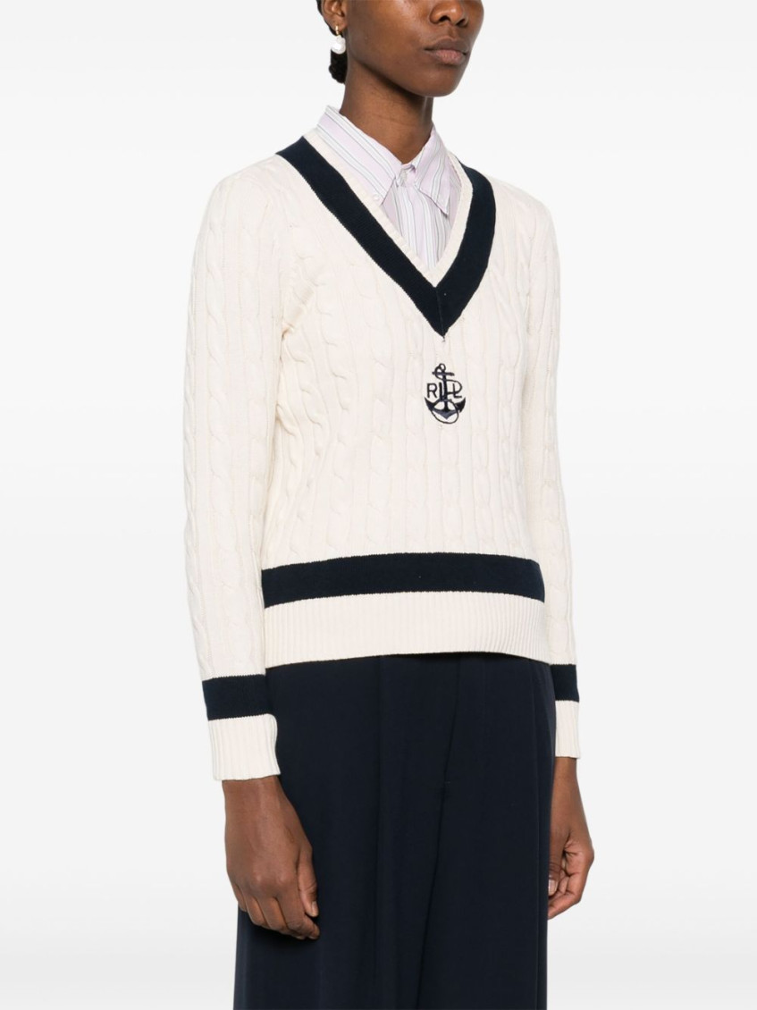 Beige Meren V-neck Sweater