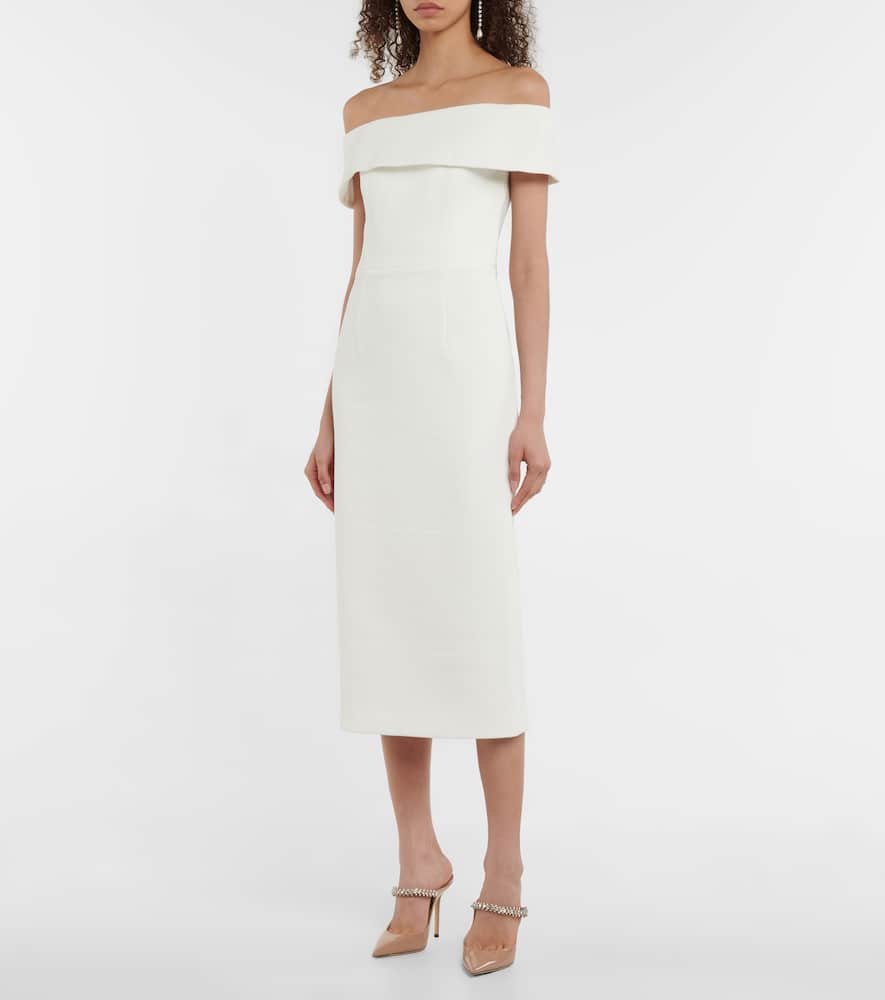 Rebecca Vallance Bridal Amore off-shoulder crêpe midi dress
