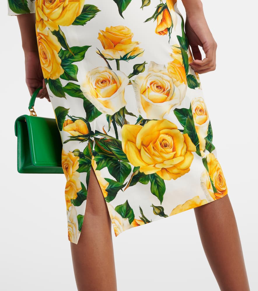Floral silk-blend midi dress
