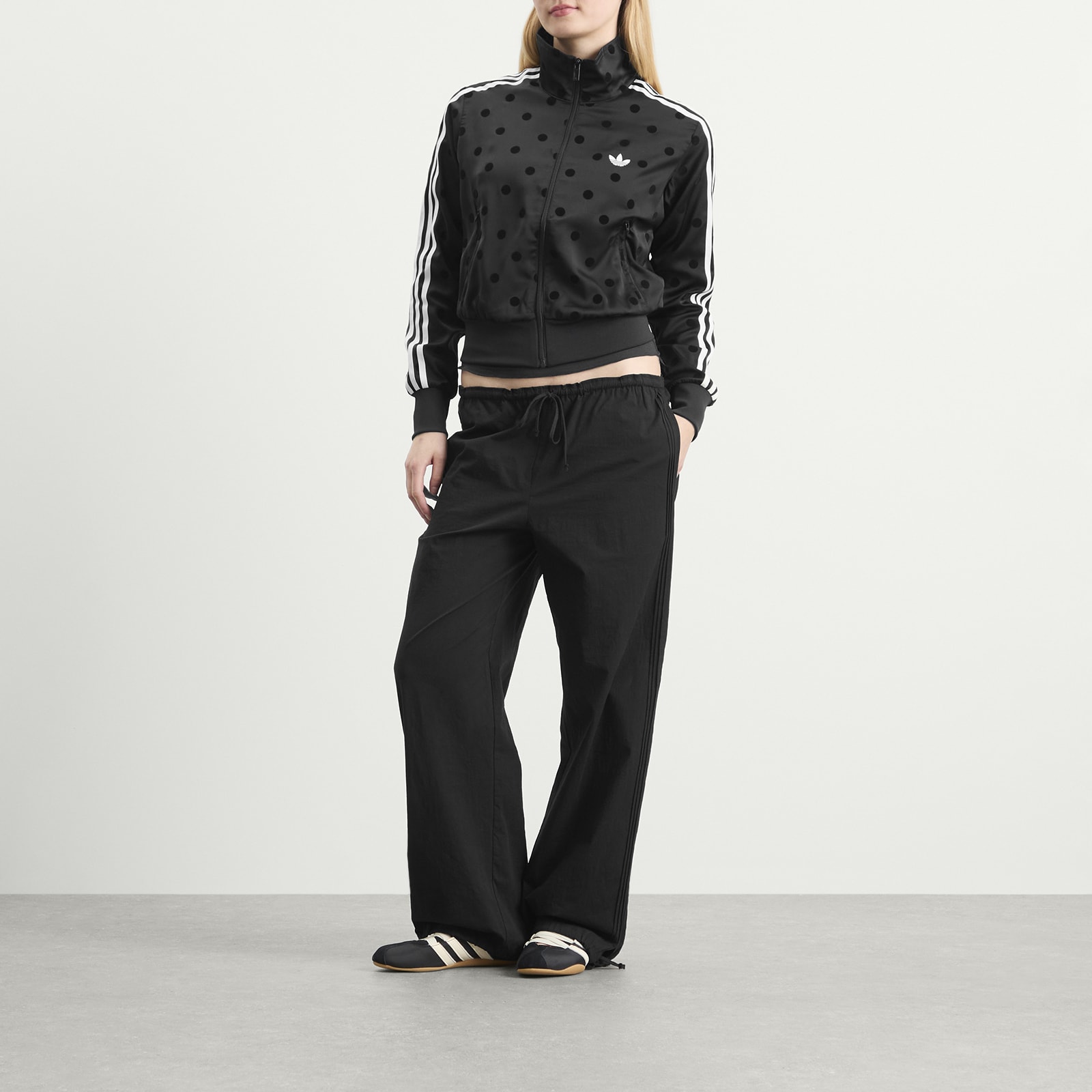 Women's Polka Dot Firebird Tracktop in Black