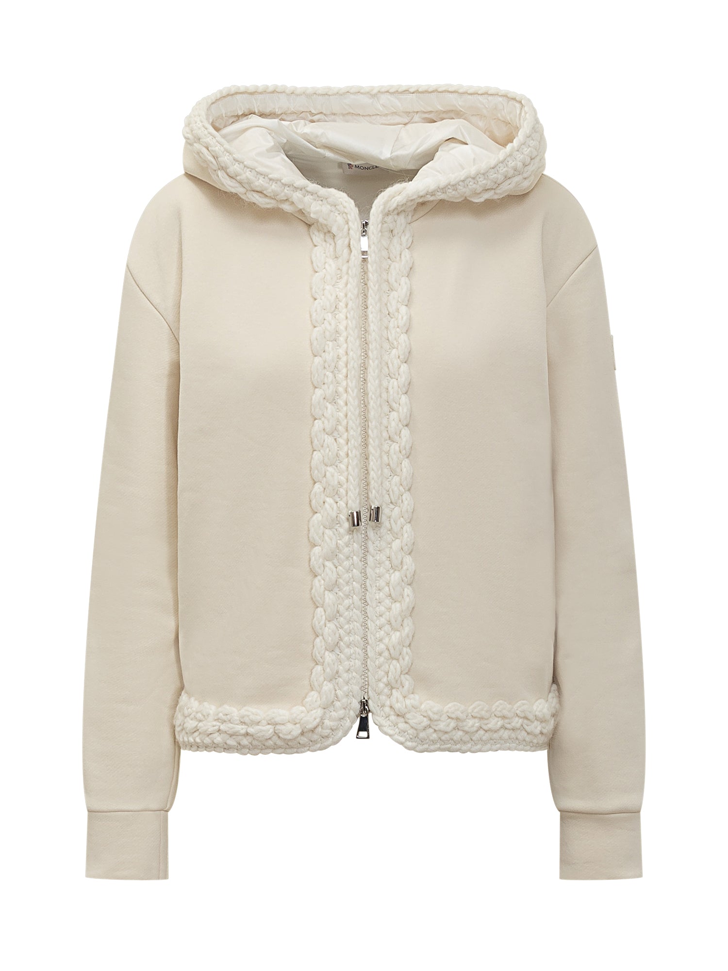 Knit T-Shirt with Hood and Braided Trim