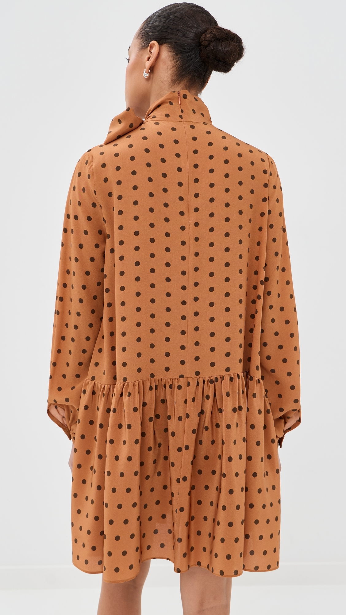 Johanna Silk Dress Polka Dot Orange Brown