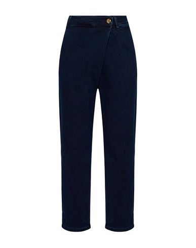 Woman Pants Blue Size 25 Cotton, Polyester, Viscose, Elastane