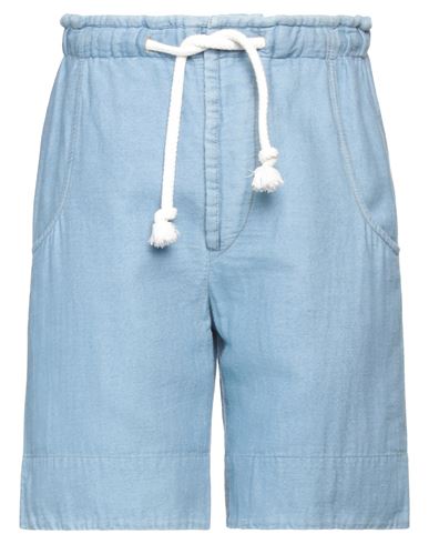 Man Denim shorts Blue Size L Cotton, Linen